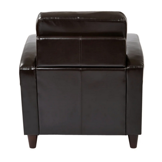 Espresso Brown Leather Club Chair